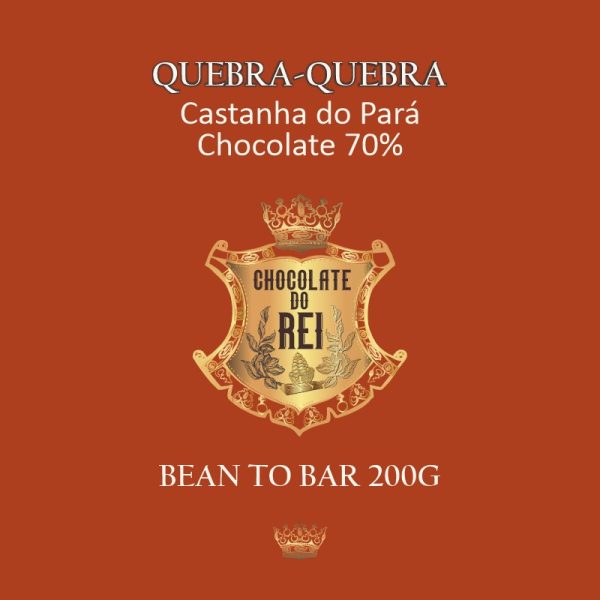 Quebradinho chocolate 70% com castanha do Pará - Chocolate do Rei