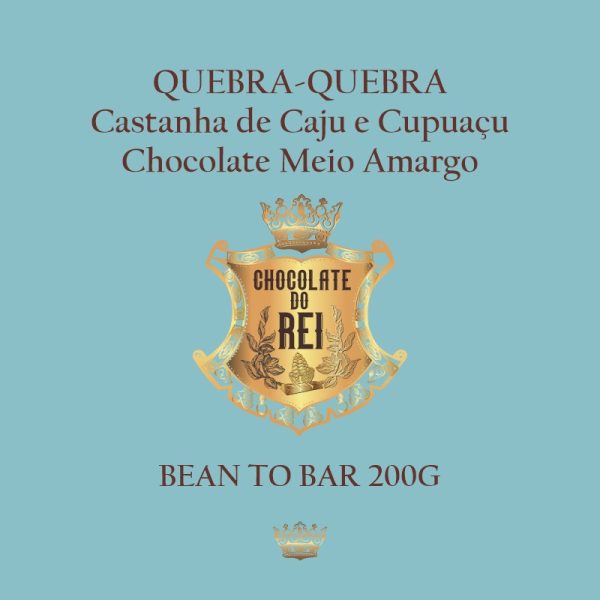 Quebradinho meio amargo com cupuaçu e castanha de caju - Chocolate do Rei